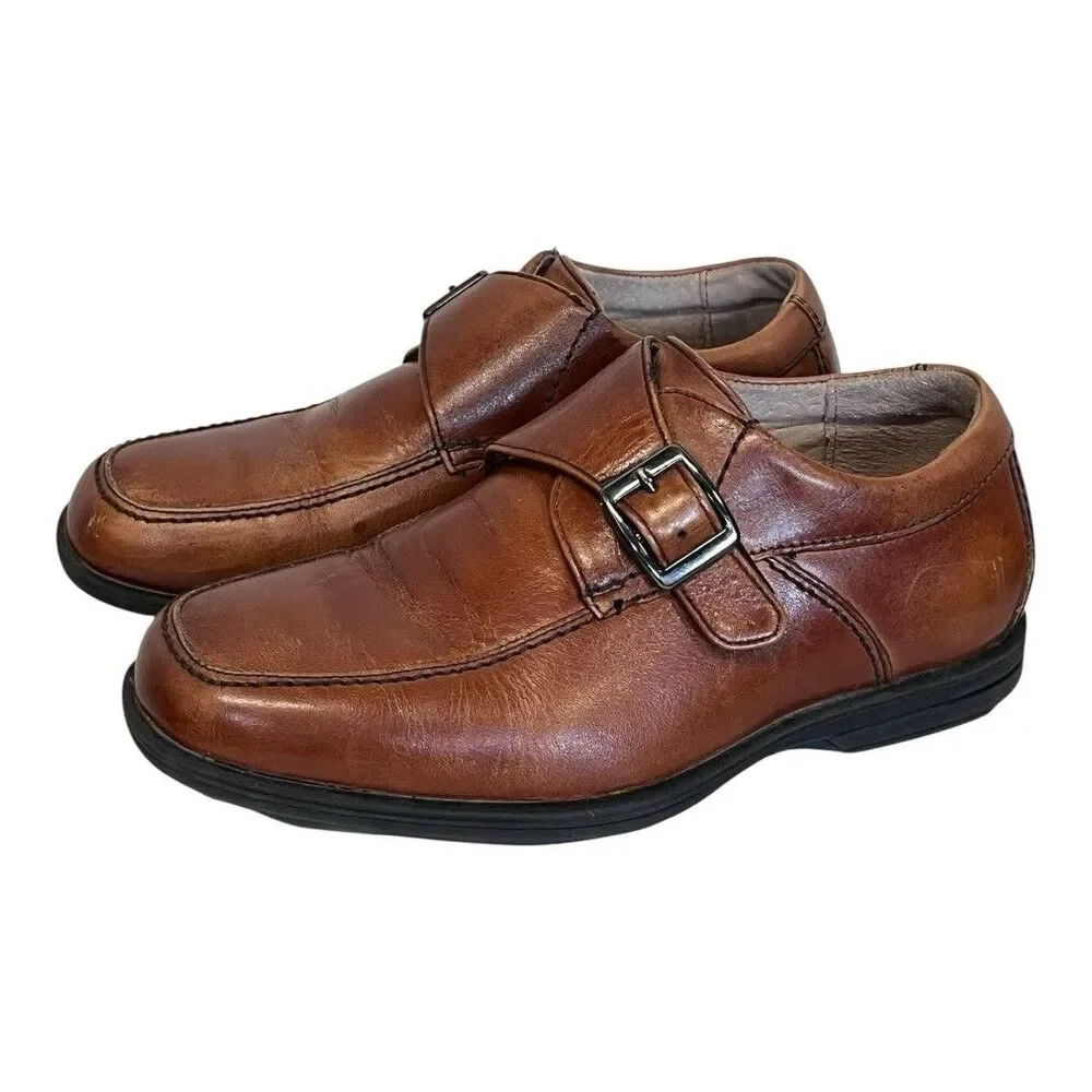 Florsheim Boys' Reveal Monk Jr Strap Cognac Leather Dress‎ Shoes 16541-221 12M